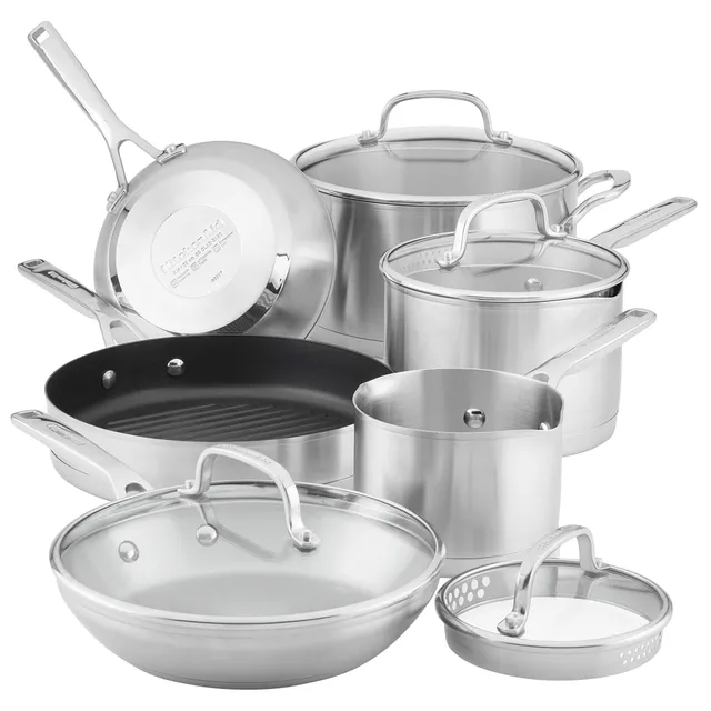 kitchenaid-stainless-steel-3-ply-base-cookware-set-10-piece-induction-compatible image 1