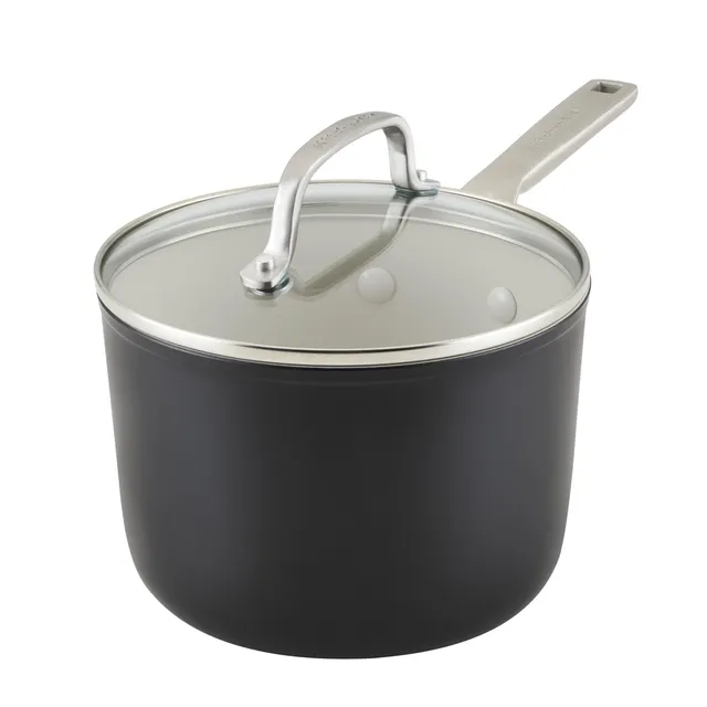 kitchenaid-hard-anodized-ceramic-nonstick-sauce-pan-with-lid-3-quart-matte-black image 1