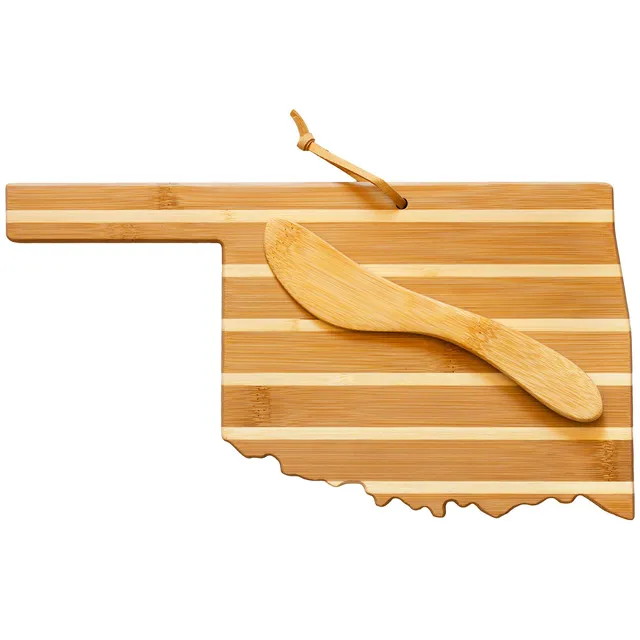 totally-bamboo-oklahoma-serving-board-with-spreader-knife-gift-set-bamboo-charcu image 1