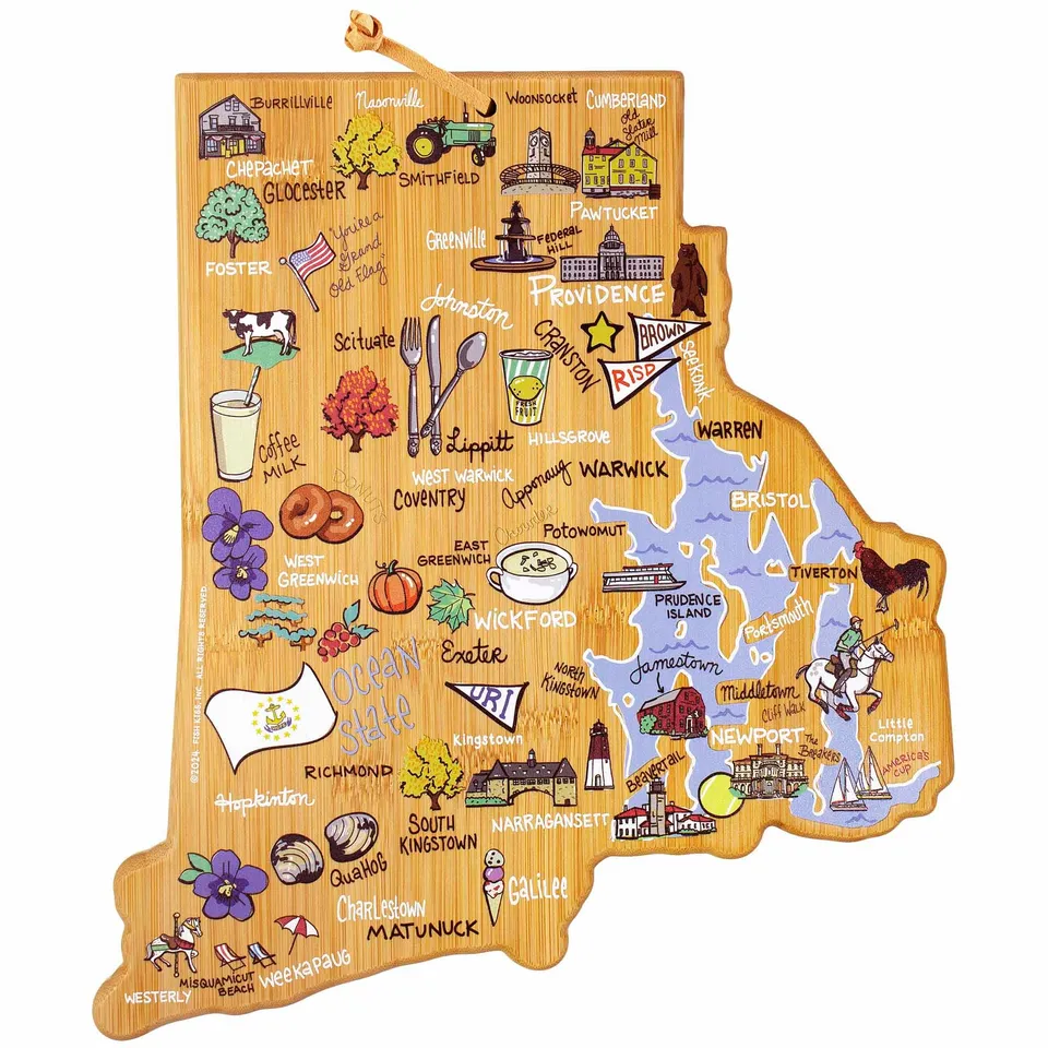 totally-bamboo-rhode-island-state-shaped-cutting-board-with-artwork-by-fish-kiss image 1