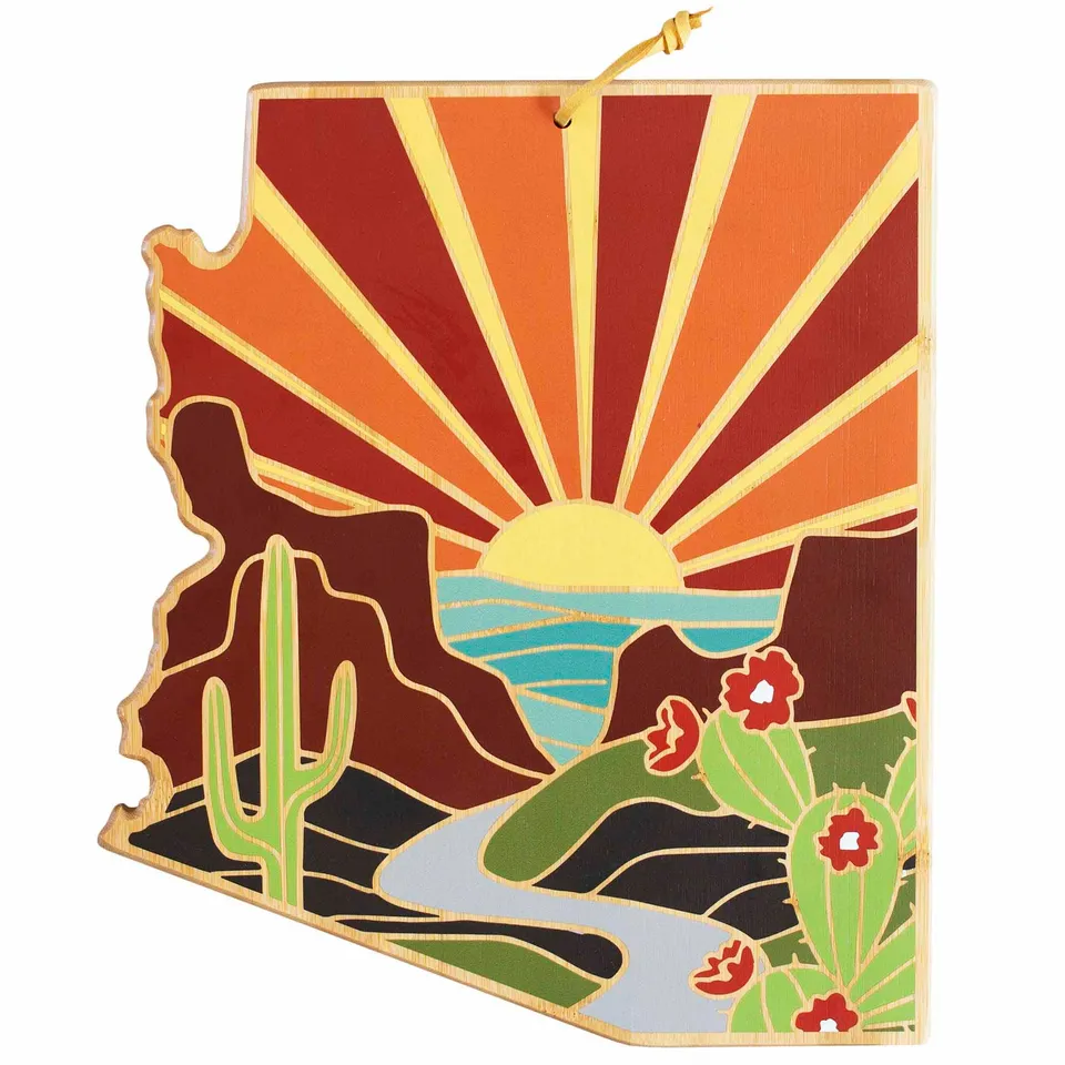 totally-bamboo-arizona-state-shaped-cutting-board-with-summer-stokes-artwork image 1