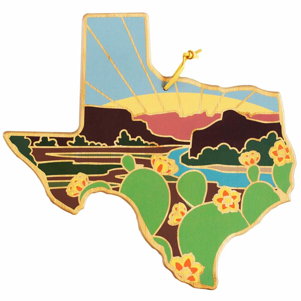 totally-bamboo-texas-cutting-board-with-artwork-by-summer-stokes image 1