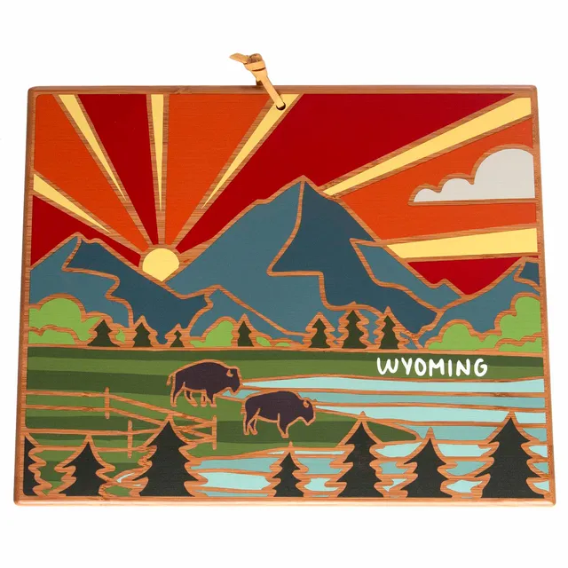 totally-bamboo-wyoming-state-shaped-cutting-board-with-summer-stokes-artwork image 1