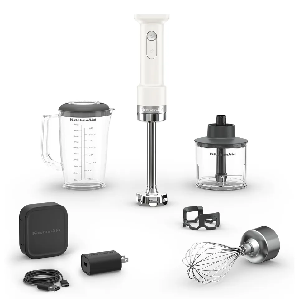 kitchenaid-go-cordless-hand-blender-with-accessories-porcelain-white-khbrv75 image 1