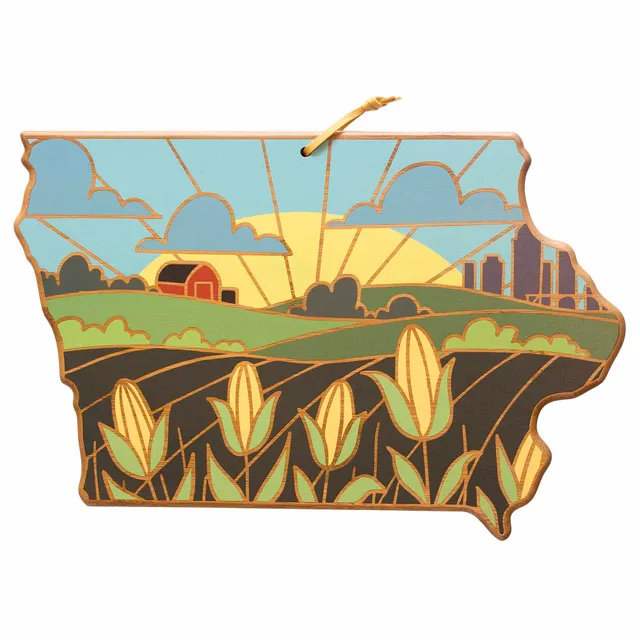 totally-bamboo-iowa-state-shaped-cutting-board-with-summer-stokes-artwork image 1