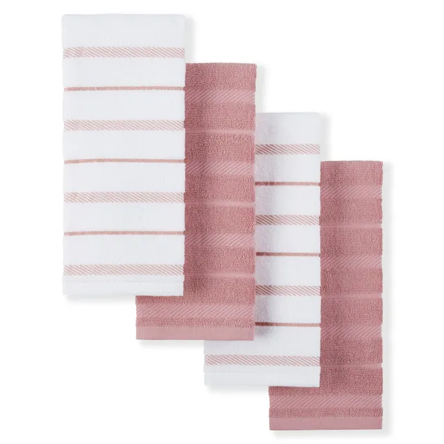 kitchenaid-albany-kitchen-towel-4-pack-set-dried-rose-white-16-x26 image 1