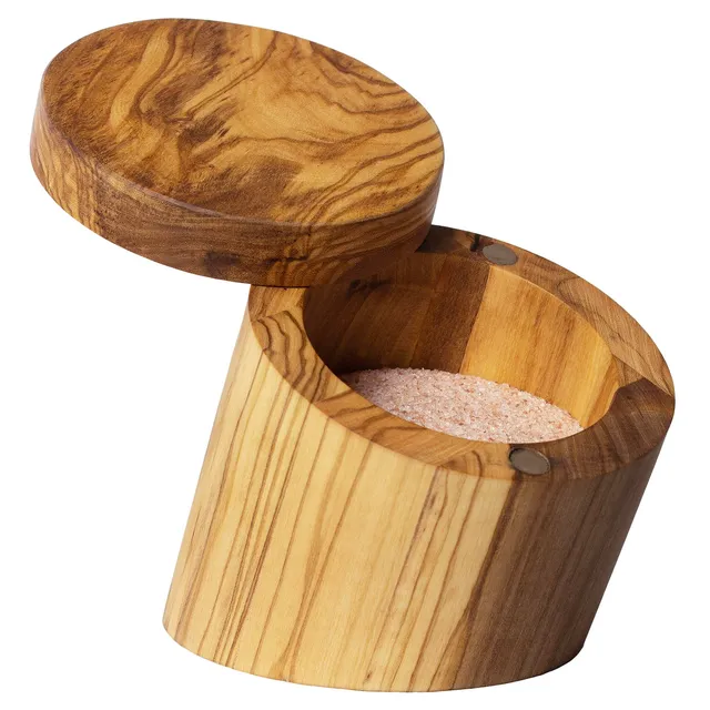 totally-bamboo-rock-branch-olive-wood-angled-salt-cellar image 1
