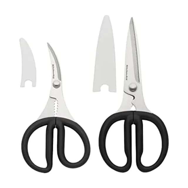 kitchenaid-stainless-steel-set-of-2-all-purpose-and-seafood-shears-with-soft-tou image 1