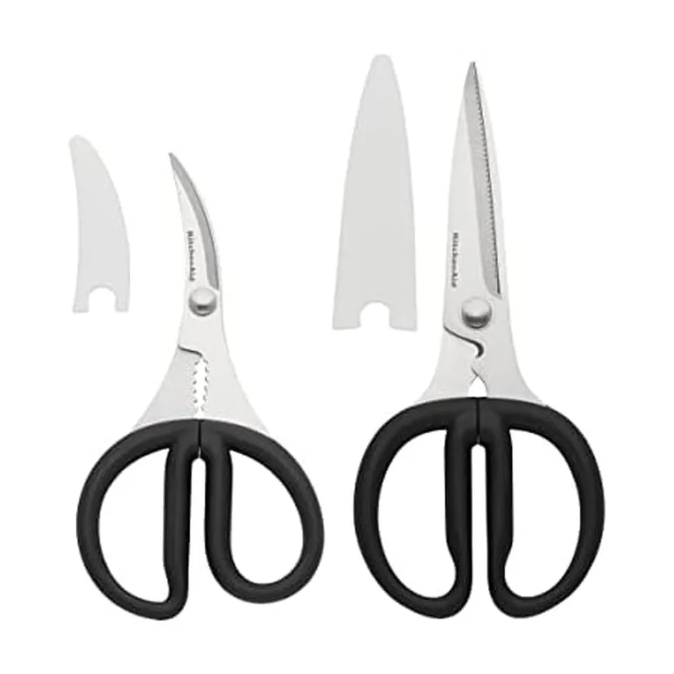 kitchenaid-stainless-steel-set-of-2-all-purpose-and-seafood-shears-with-soft-tou image 1