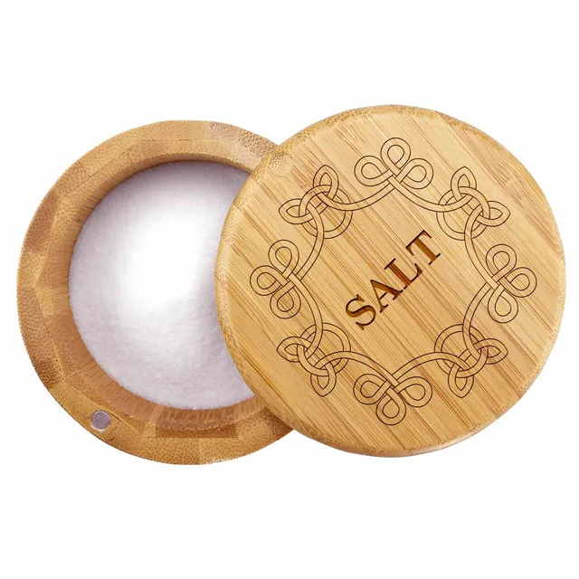 totally-bamboo-celtic-knot-engraved-salt-cellar-6-oz-capacity-with-magnetic-lock image 1