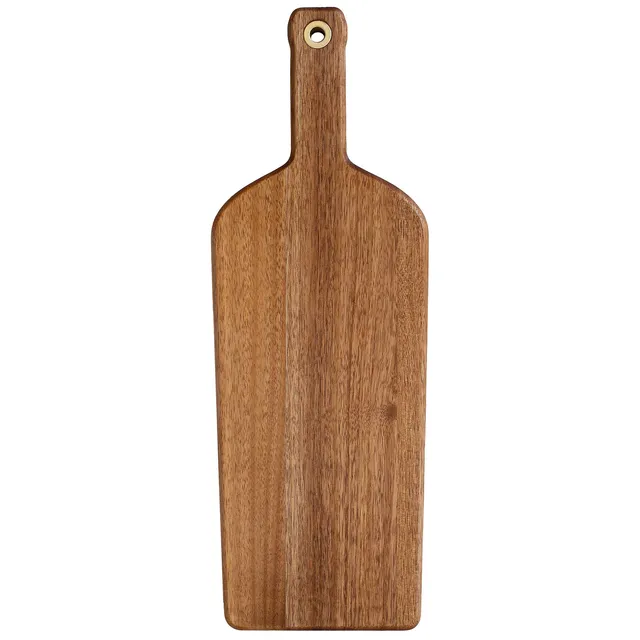 totally-bamboo-rock-branch-acacia-wood-wine-bottle-shaped-cutting-board image 1