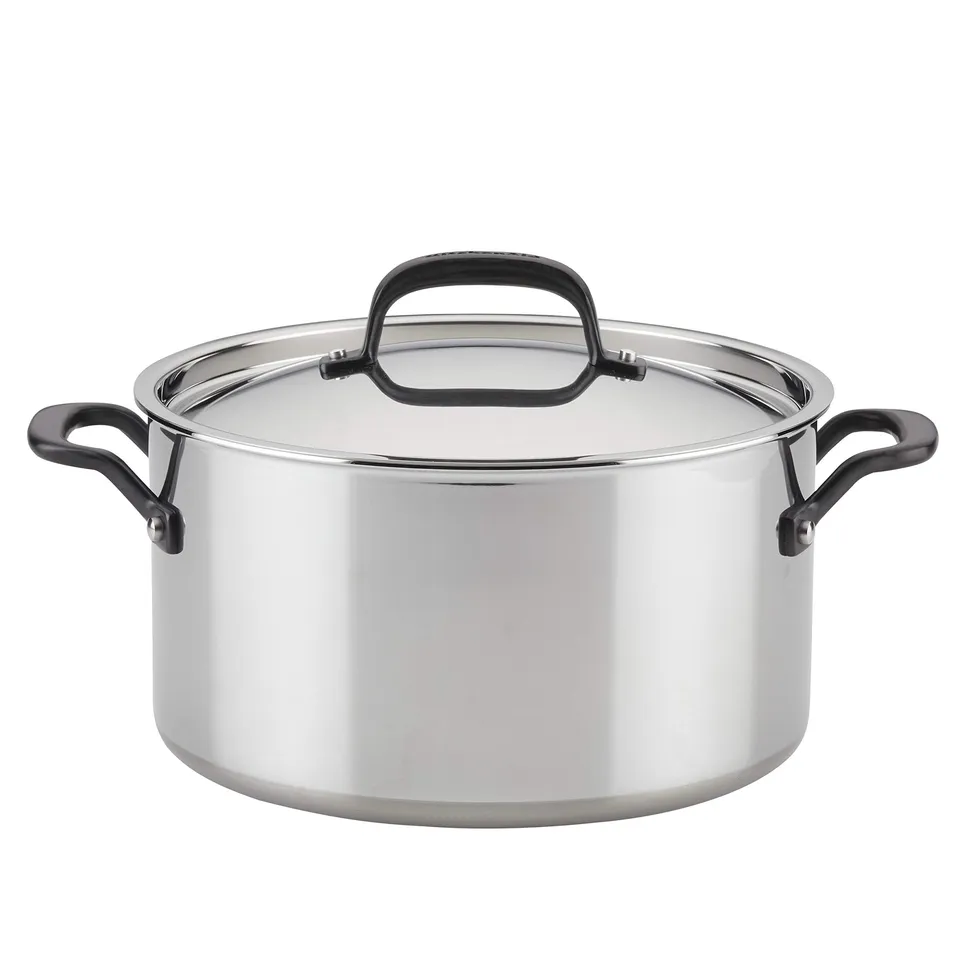 kitchenaid-5-ply-clad-polished-stainless-steel-stock-pot-stockpot-with-lid-8-qua image 1