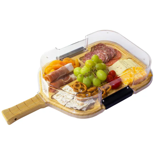 totally-bamboo-flip-serve-store-pickleball-paddle-charcuterie-board-with-locking image 1
