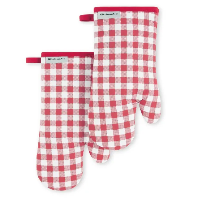 kitchenaid-gingham-oven-mitt-2-pack-passion-red-7-x13 image 1