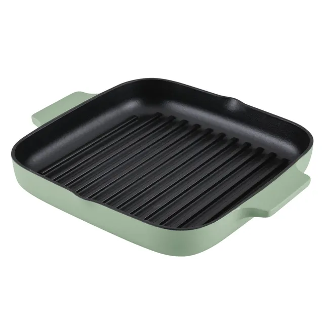 kitchenaid-enameled-cast-iron-square-grill-and-roasting-pan-11-inch-pistachio image 1