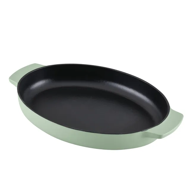 kitchenaid-enameled-cast-iron-au-gratin-oval-roasting-pan-2-5-quart-pistachio image 1