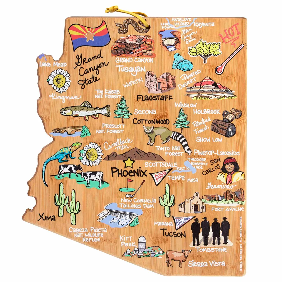 totally-bamboo-arizona-state-shaped-cutting-board-with-fish-kiss-artwork image 1