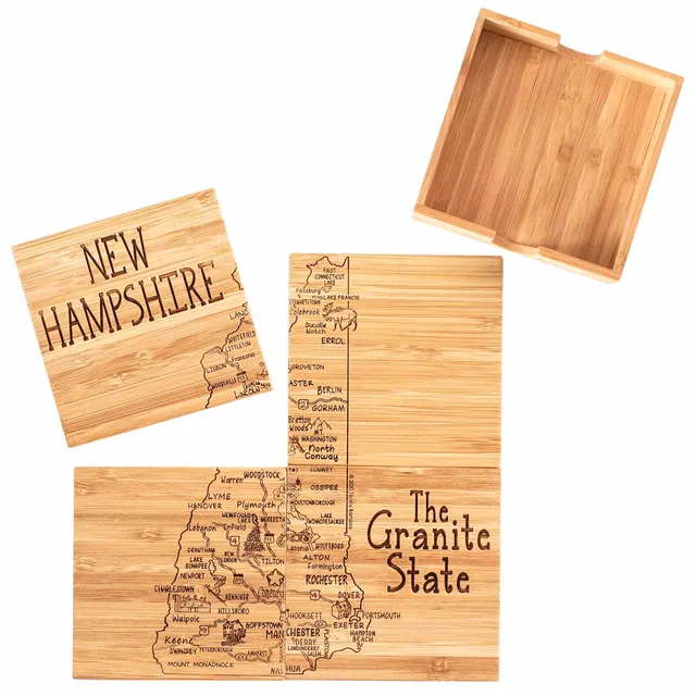 totally-bamboo-4-piece-new-hampshire-puzzle-coaster-set-with-case image 1
