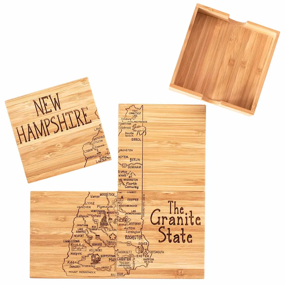 totally-bamboo-4-piece-new-hampshire-puzzle-coaster-set-with-case image 1