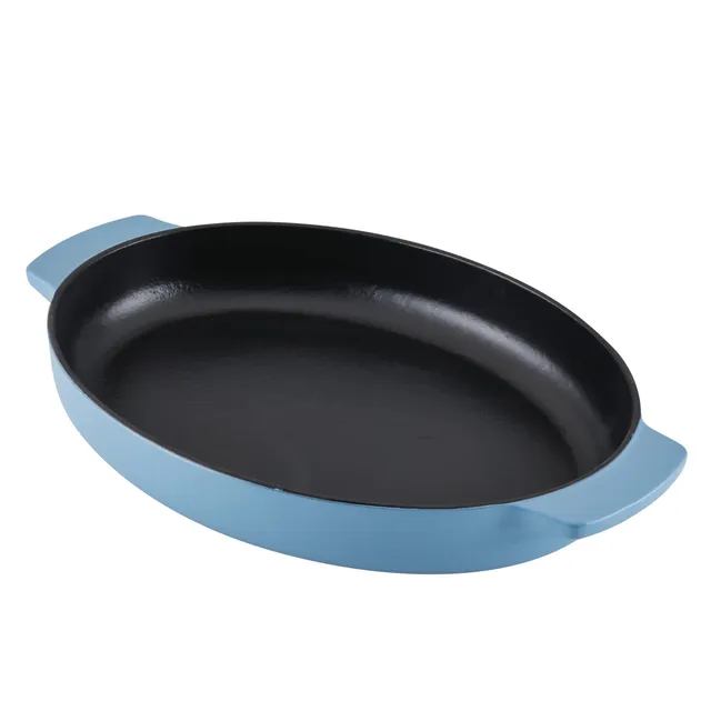 kitchenaid-enameled-cast-iron-au-gratin-oval-roasting-pan-2-5-quart-blue-velvet image 1