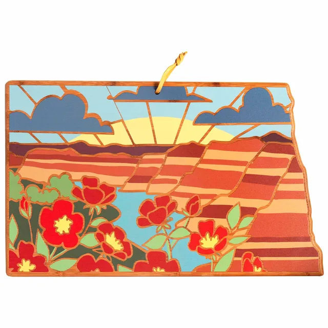 totally-bamboo-north-dakota-cutting-board-with-artwork-by-summer-stokes-state-sh image 1