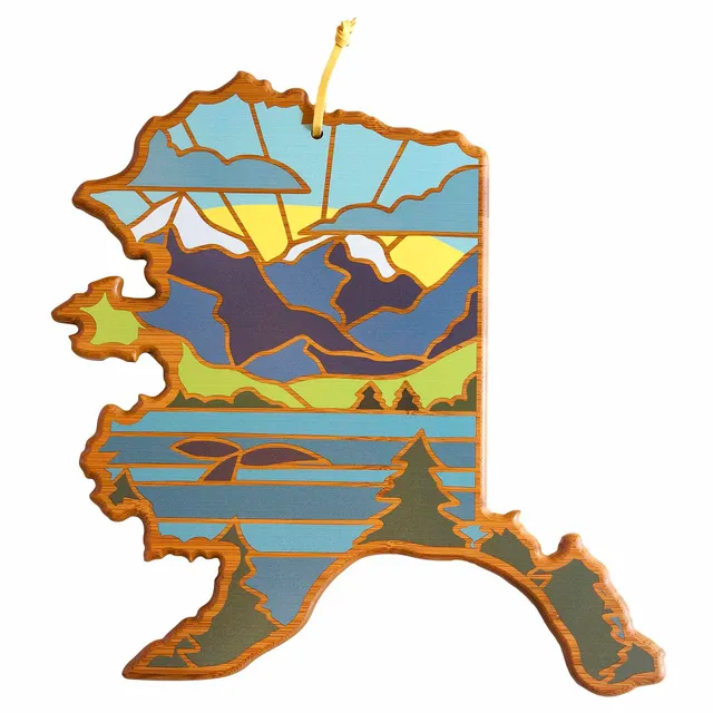totally-bamboo-alaska-state-shaped-cutting-board-with-summer-stokes-artwork-bamb image 1