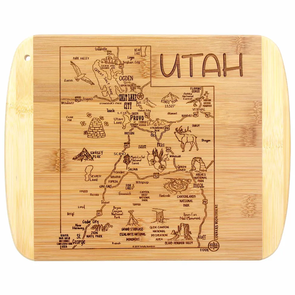 totally-bamboo-a-slice-of-life-utah-cutting-board-laser-engraved-cities-landmark image 1