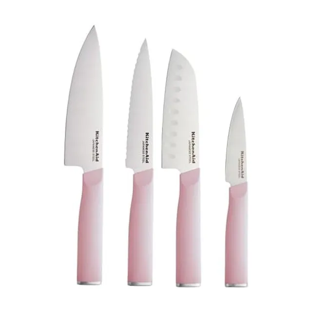kitchenaid-4-piece-chef-knife-set-with-blade-covers-japanese-steel-dried-rose image 1