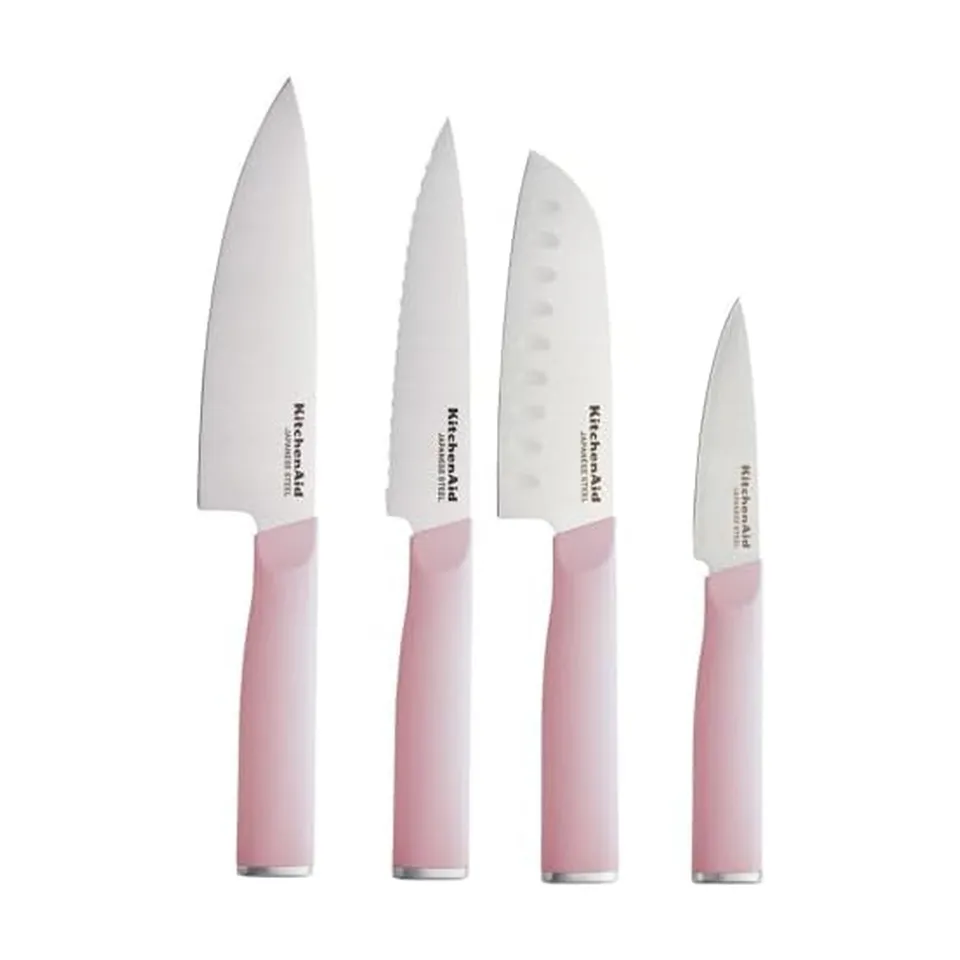 kitchenaid-4-piece-chef-knife-set-with-blade-covers-japanese-steel-dried-rose image 1
