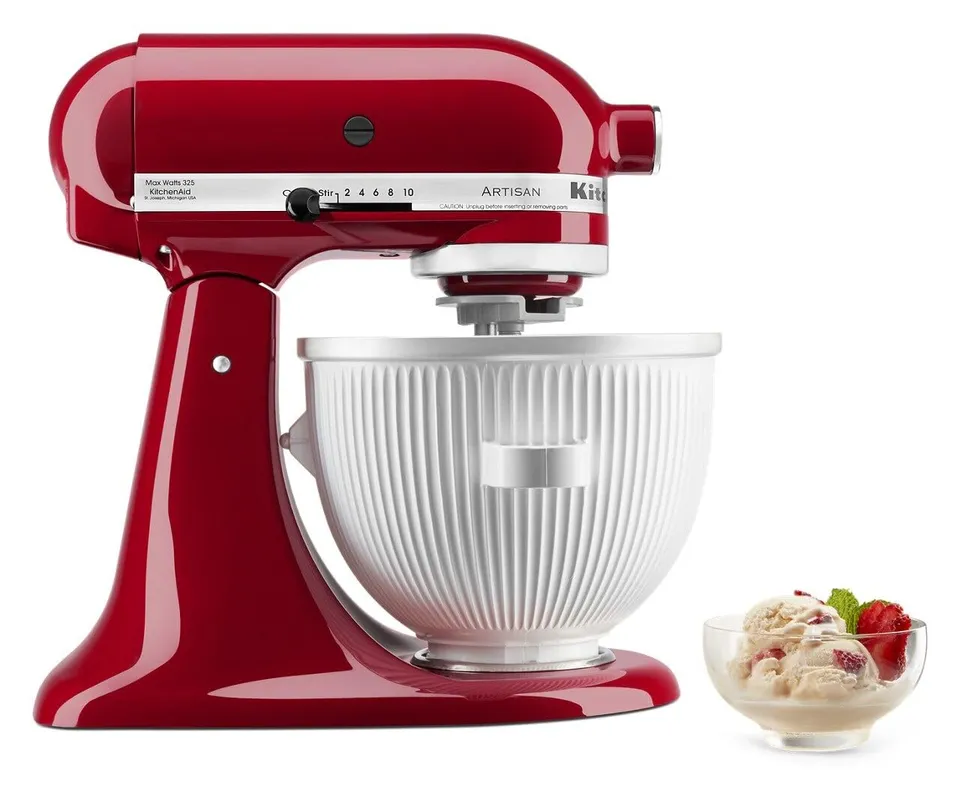 kitchenaid-ice-cream-maker-attachment-for-stand-mixer-2-quart-ksmicm-white image 1