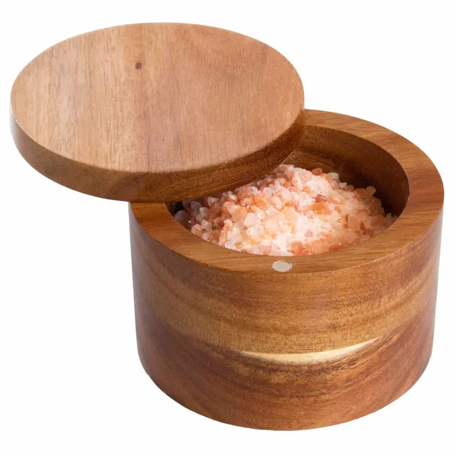totally-bamboo-rock-branch-acacia-salt-cellar-with-magnetic-lock-lid-6-oz-capaci image 1