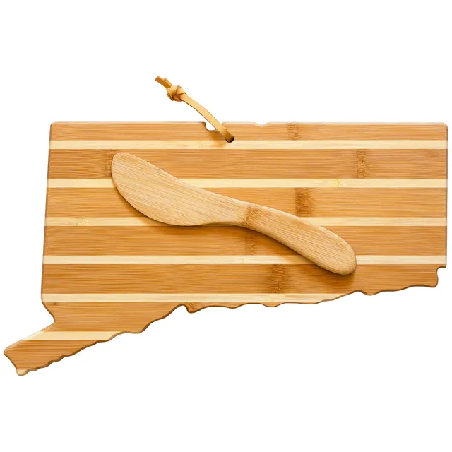 totally-bamboo-connecticut-serving-board-with-spreader-knife-gift-set image 1