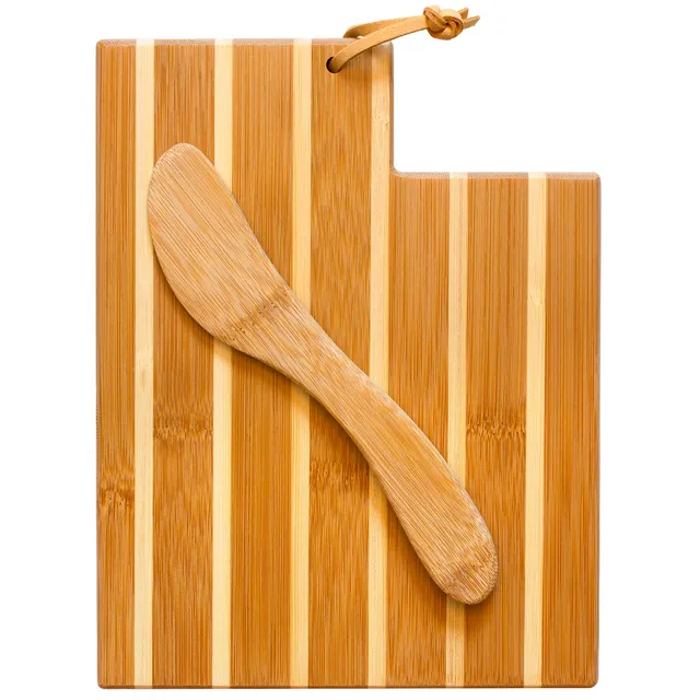totally-bamboo-utah-serving-board-with-spreader-knife-gift-set image 1