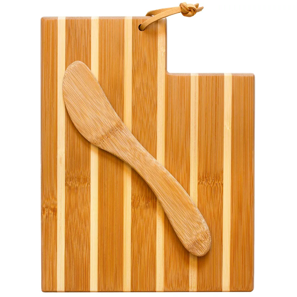 totally-bamboo-utah-serving-board-with-spreader-knife-gift-set image 1