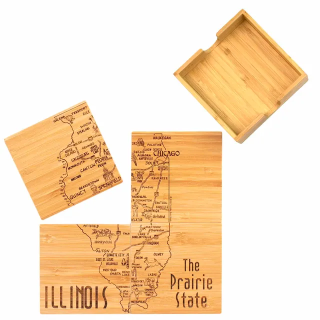 totally-bamboo-4-piece-illinois-puzzle-coaster-set-with-case image 1