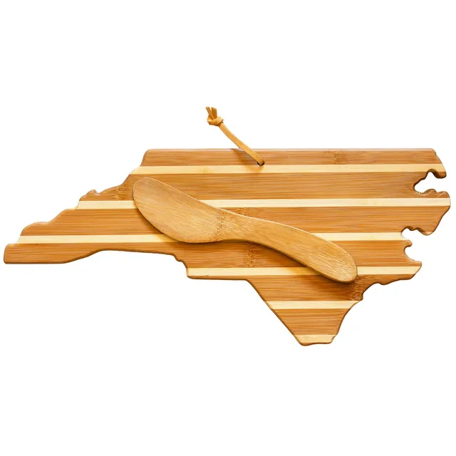 totally-bamboo-north-carolina-serving-board-with-spreader-knife-gift-set image 1