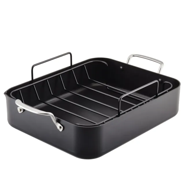 kitchenaid-hard-anodized-roaster-roasting-pan-with-rack-13-inch-x-15-75-inch-mat image 1