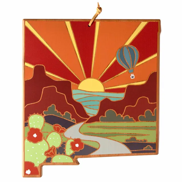 totally-bamboo-new-mexico-state-shaped-cutting-board-with-summer-stokes-artwork- image 1