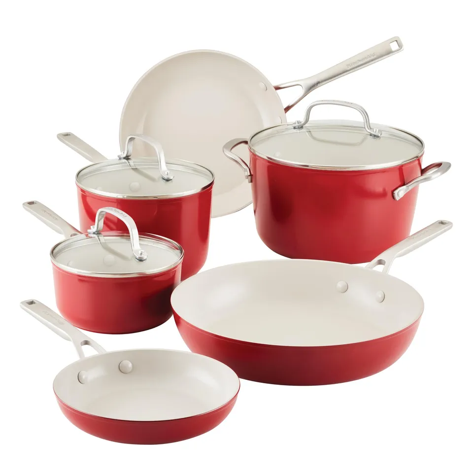 kitchenaid-hard-anodized-ceramic-9-piece-nonstick-cookware-set-empire-red image 1