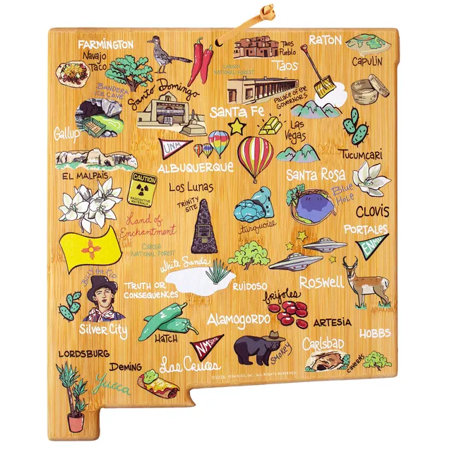 totally-bamboo-new-mexico-state-shaped-cutting-board-with-fish-kiss-artwork-by-a image 1