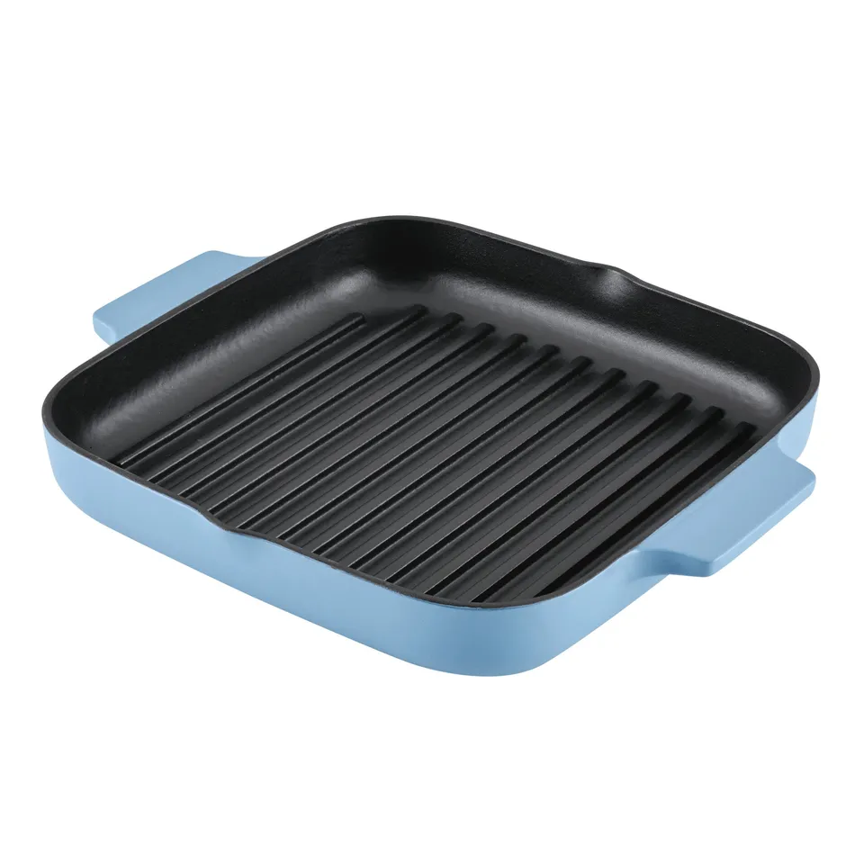 kitchenaid-enameled-cast-iron-square-grill-and-roasting-pan-11-inch-blue-velvet image 1