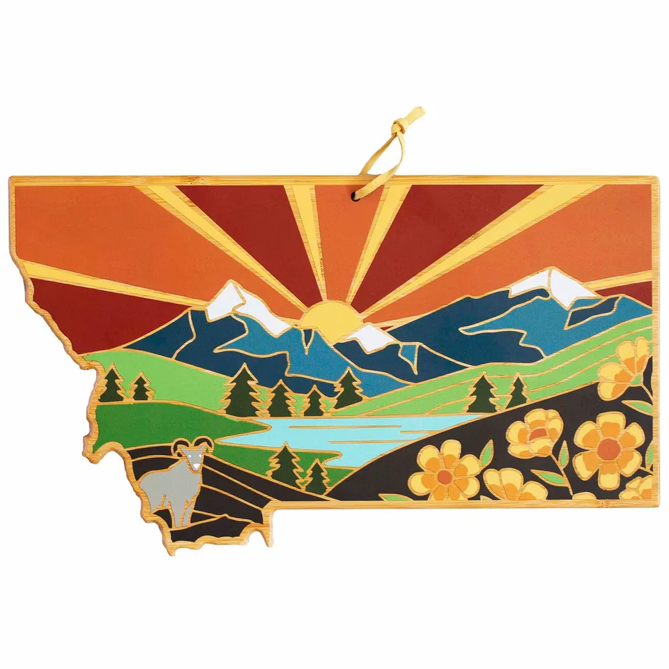 totally-bamboo-montana-state-shaped-cutting-board-with-summer-stokes-artwork image 1