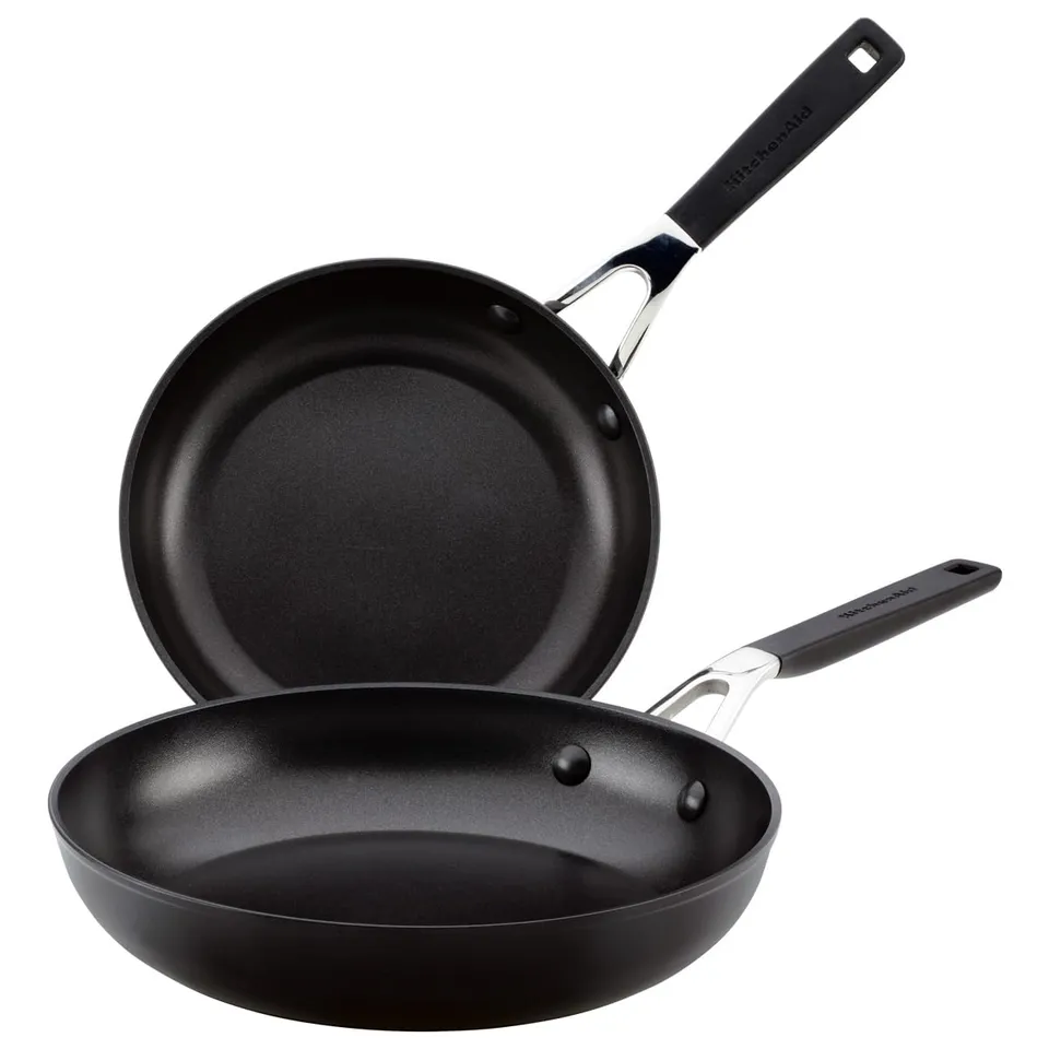 kitchenaid-hard-anodized-nonstick-frying-pan-set-8-25-inch-and-10-inch-onyx-blac image 1