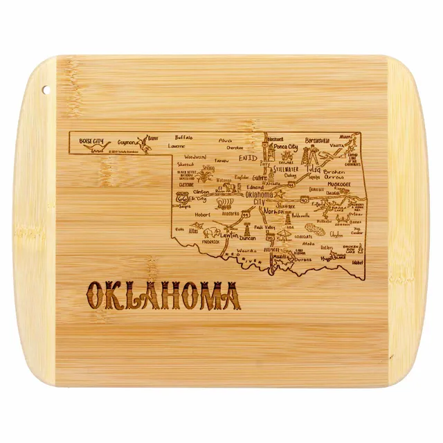 totally-bamboo-a-slice-of-life-oklahoma-cutting-board-personalized-engraved-stat image 1