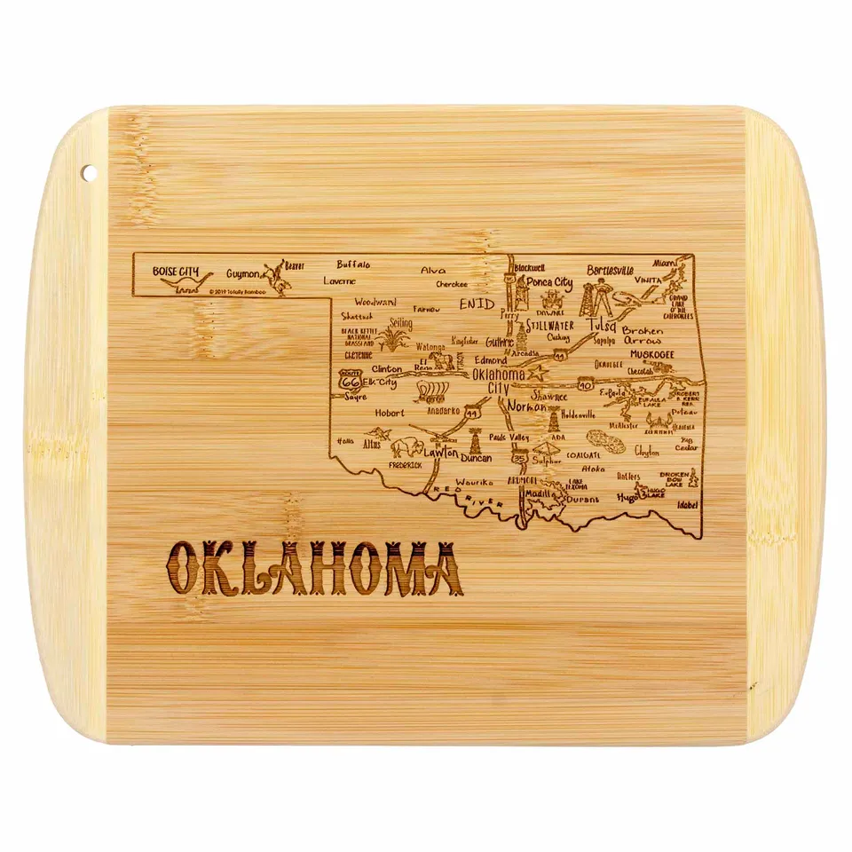 totally-bamboo-a-slice-of-life-oklahoma-cutting-board-personalized-engraved-stat image 1