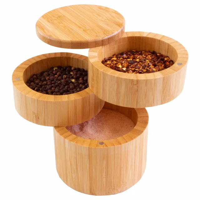 totally-bamboo-triple-salt-cellar-with-swivel-lids-1-1-3-cups-capacity image 1