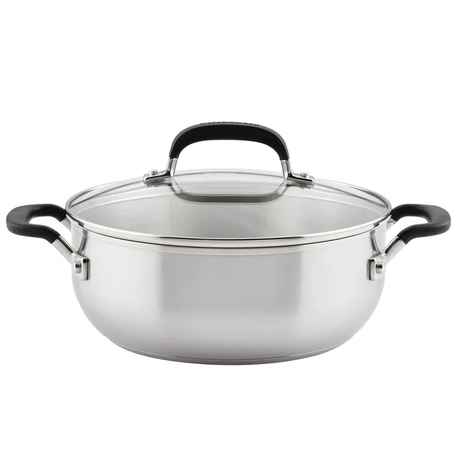 kitchenaid-71021-stainless-steel-casserole-with-lid-4-quart-brushed-stainless-st image 1
