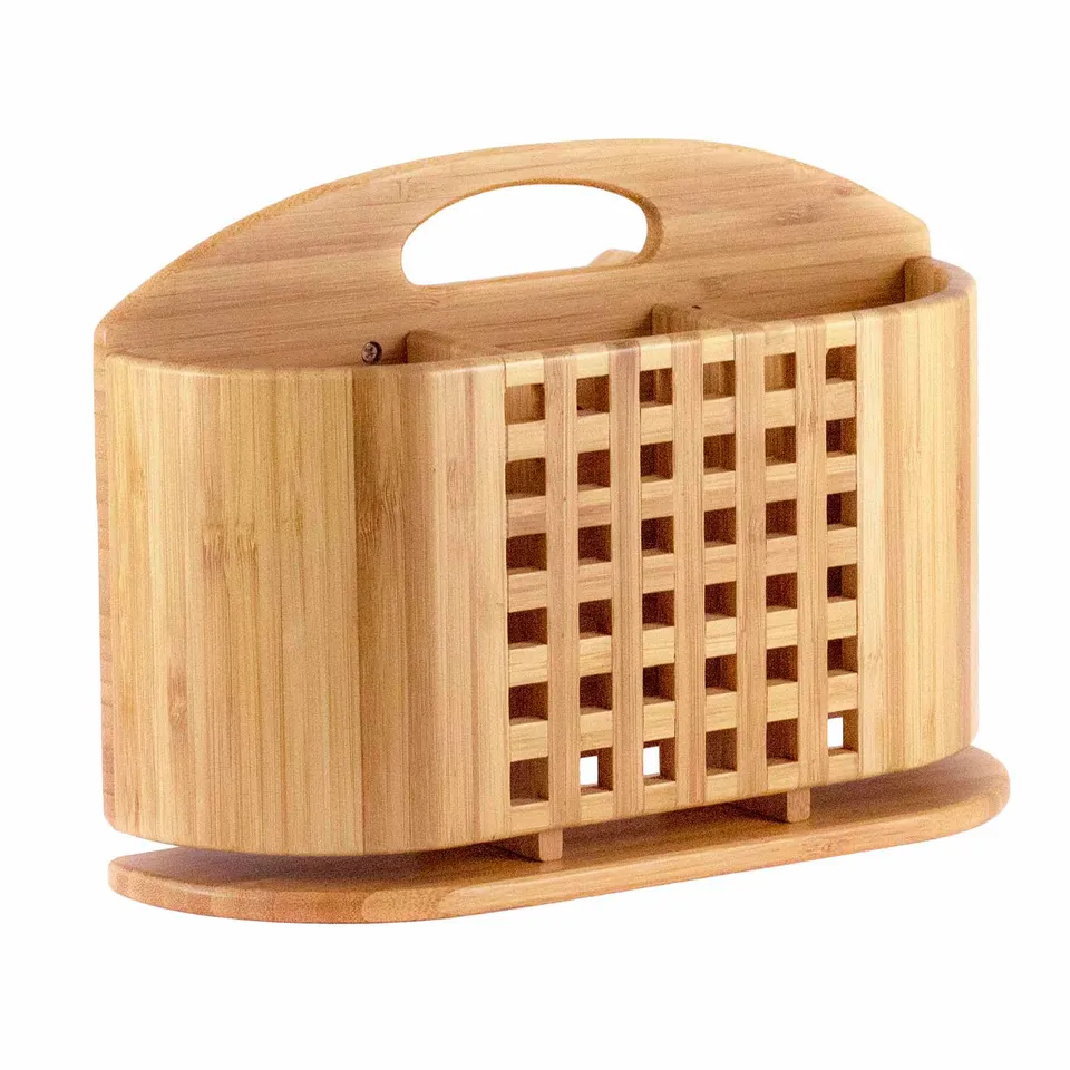totally-bamboo-utensil-caddy-for-eco-dish-rack-bamboo-3-chamber-organizer-with-a image 1