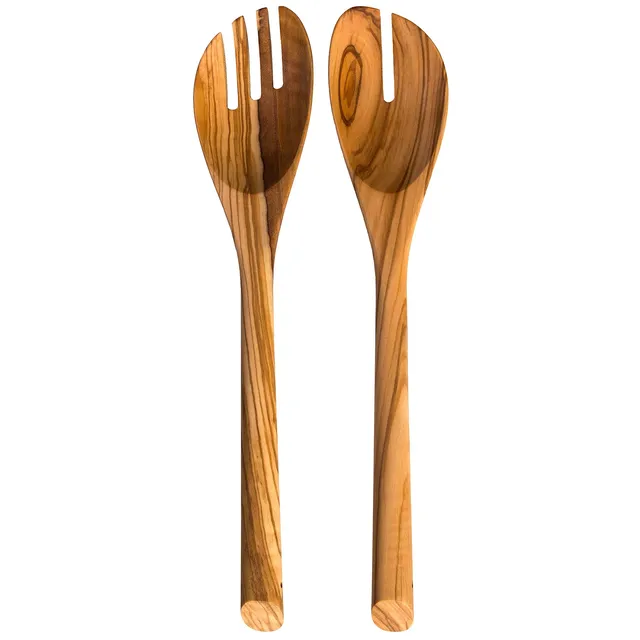 rock-branch-olive-wood-salad-serving-set-spoon-fork-by-totally-bamboo image 1
