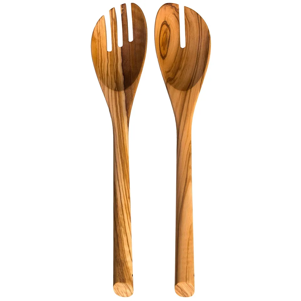 rock-branch-olive-wood-salad-serving-set-spoon-fork-by-totally-bamboo image 1